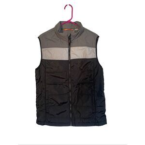 CBUK by Cutter & Buck Mens Gray Black Thaw Insulated Packable Puffer Vest Large
